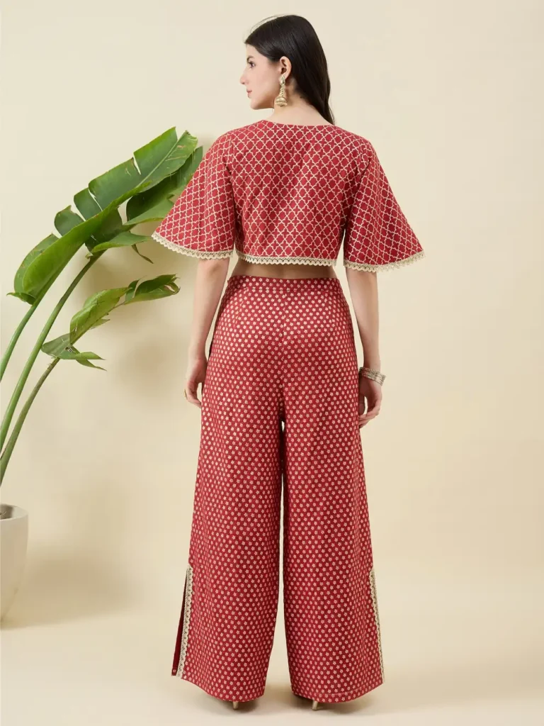 Brick RedBrocade Co-ord Set_IMG_6971