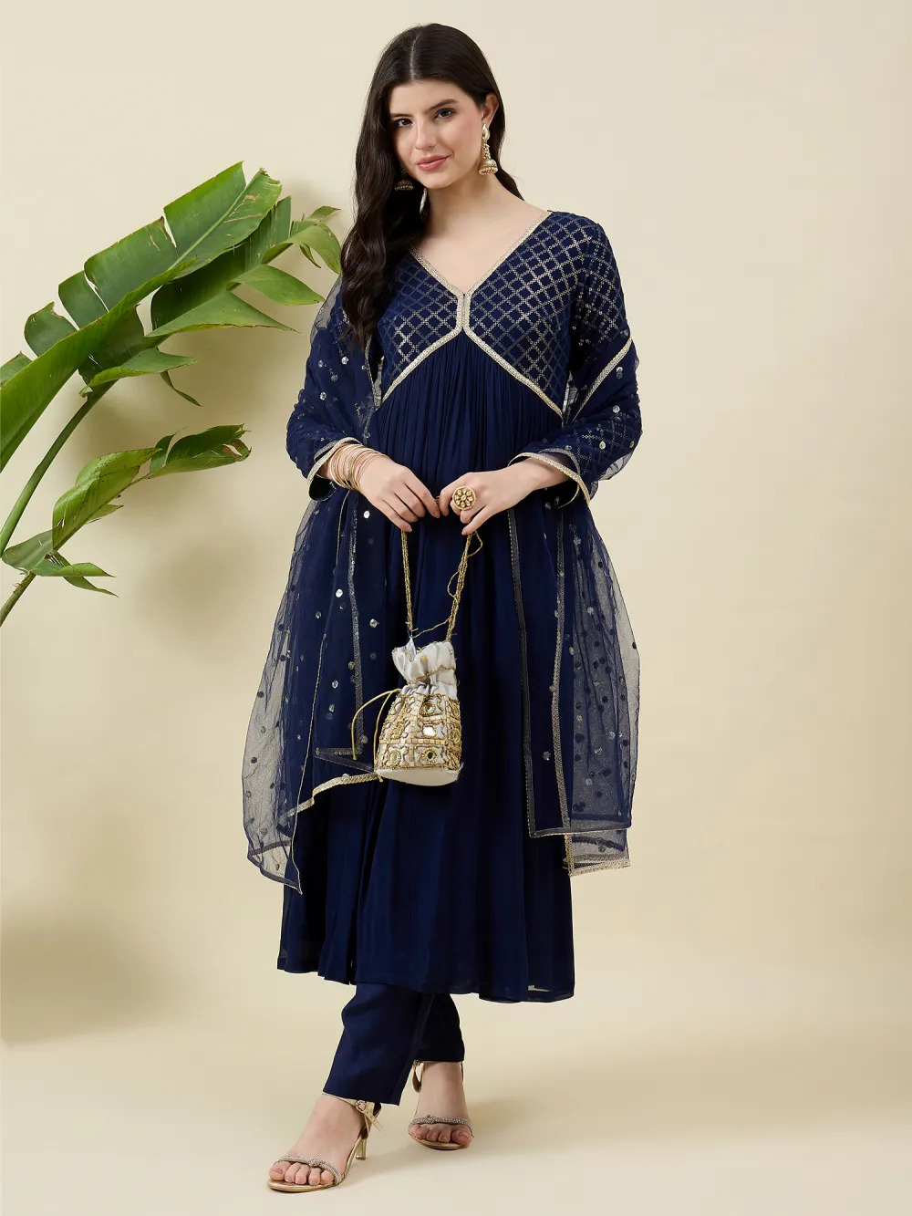 Dark blue Kurta Set with Dupatta_IMG_6940