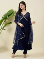 Dark blue Kurta Set with Dupatta_IMG_6944