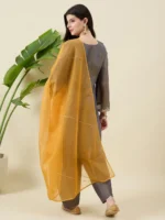 Grey and Mustard kurta Set