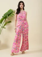Multicolor Printed Cotton Jumpsuit