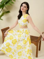 White and Yellow Printed Dress