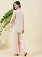 Printed Cream Organza Co-ord Set