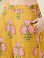 Mustard Block Printed Sharara Set
