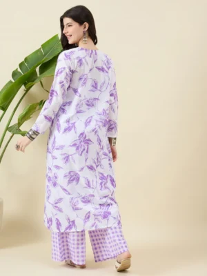 Lavender Printed Cotton Co-ord Set