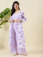 Lavender Printed Cotton Co-ord Set