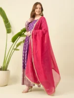 Purple Anarkali set with Pink Dupatta ( Meher)