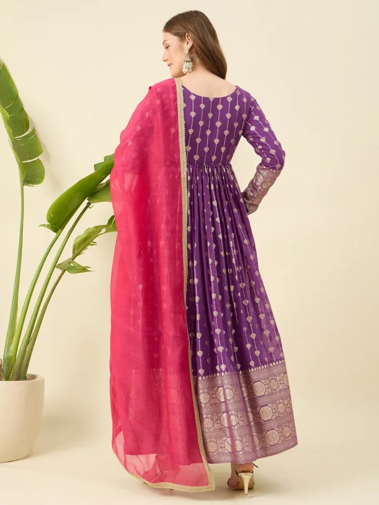 Purple Anarkali set with Pink Dupatta ( Meher)