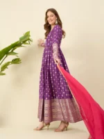 Purple Anarkali set with Pink Dupatta ( Meher)
