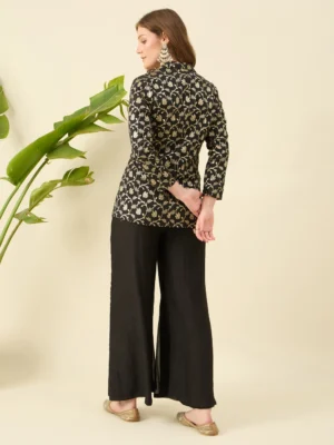 Black Brocade Co-ords Set
