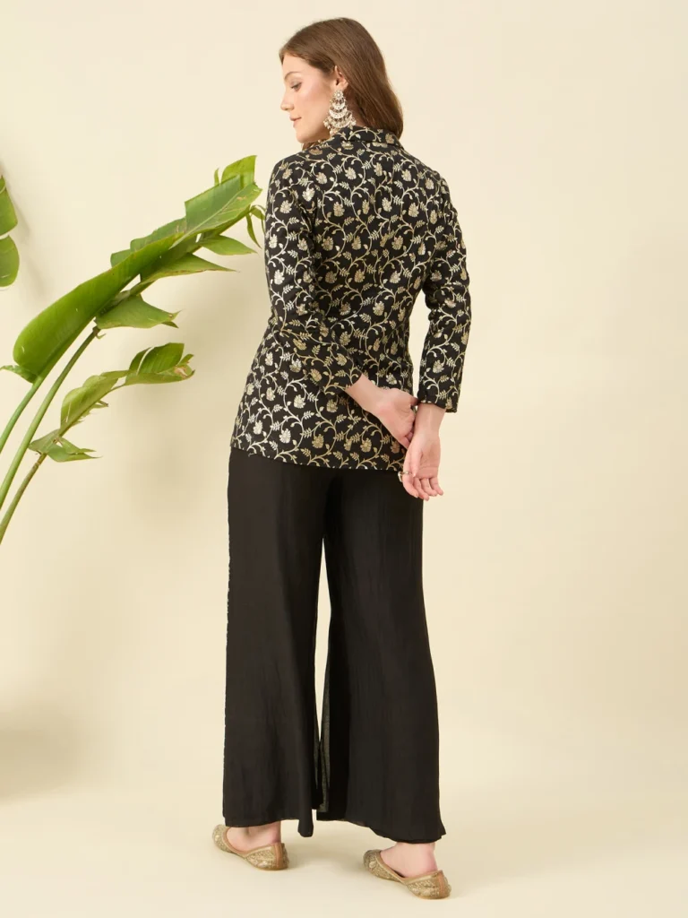 Black Brocade Co-ords Set