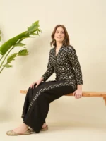 Black Brocade Co-ords Set