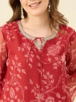 Printed Red Kurta Set
