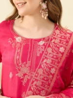 Banarsi Silk Magenta Kurta Set