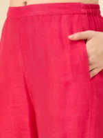 Banarsi Silk Magenta Kurta Set