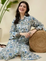 Multicolour Printed Cotton Kurta Set