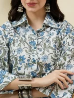 Multicolour Printed Cotton Kurta Set