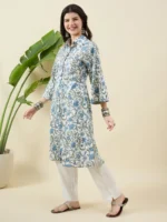 Multicolour Printed Cotton Kurta Set