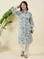 Multicolour Printed Cotton Kurta Set