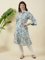 Multicolour Printed Cotton Kurta Set