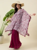 Printed Wine Kurta with Palazzo Set