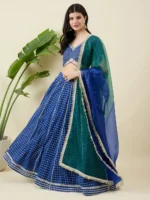 Royal Blue Banarasi Silk Lehenga Set
