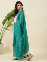 Teal and Golden Kurta Set