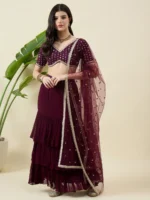Wine Lehenga