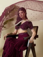 Wine Lehenga